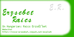 erzsebet raics business card